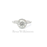 Fancy White Natural Diamond Halo Engagement