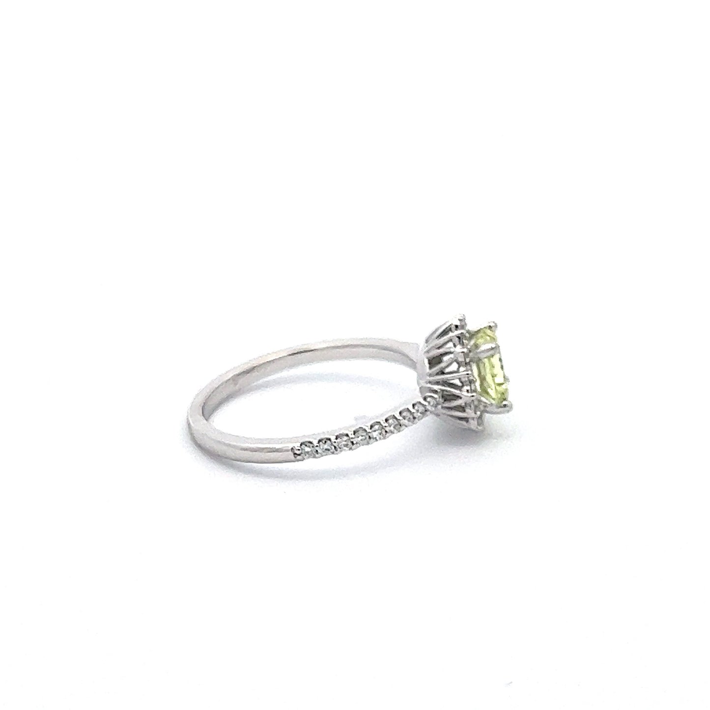 Chrysoberyl and Diamond Halo Engagement Ring Custom Gemstone