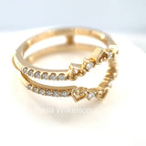 Heart and Diamonds Ring Enhancer Yellow Gold