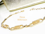 Diamond Paper Clip Bracelet