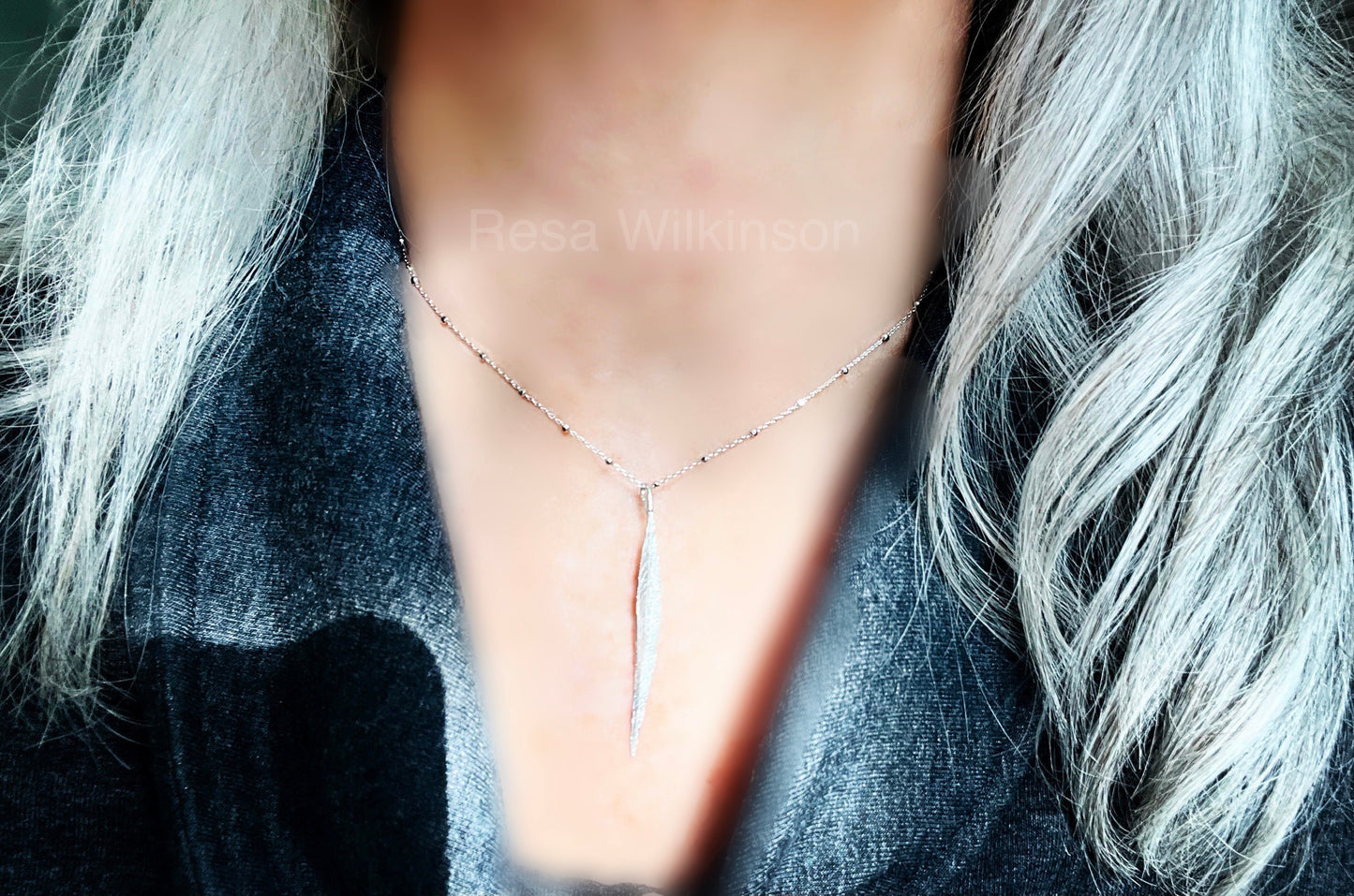 Diamond White Leaf Necklace