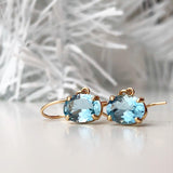 Mozambique Aquamarine East West Earrings Rare Gemstones