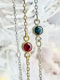 Ruby or Sapphire Minimalist Bracelet 14k