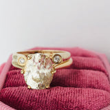 Diamond and Gold Open Ring Engagement Enhancer