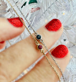 Ruby or Sapphire Minimalist Bracelet 14k