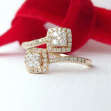 Diamond Side by Side Cluster Ring Toi Et Moi Design