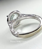 Sea Mist Blue Tourmaline and Diamond Ring White Gold