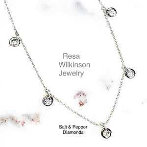 Salt and Pepper Diamond Necklace 18k white