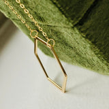 Hexagonal Mid Century Minimalist Necklace