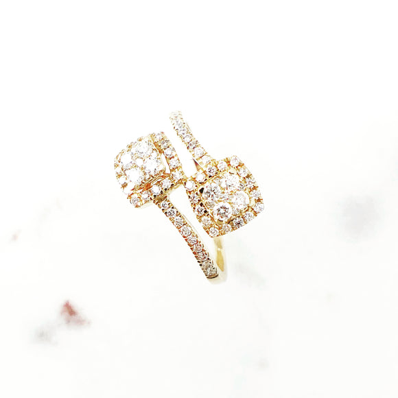 Diamond Side by Side Cluster Ring Toi Et Moi Design