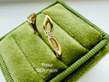 Open Gold Leaf Diamond Ring