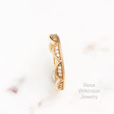 Diamond Arches 14k Stackable Ring