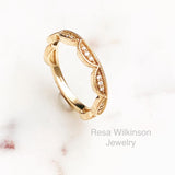 Diamond Arches 14k Stackable Ring