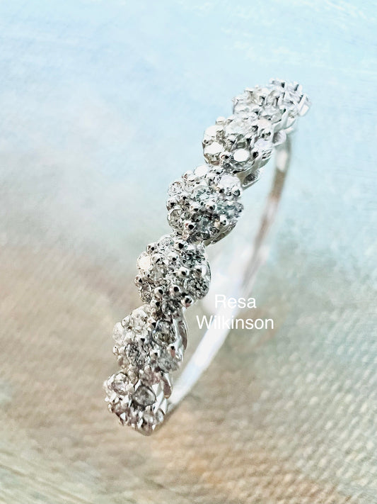 Diamond Flower Cluster Ring 14k