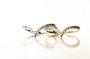 Diamond V Shape Ring Accent or Stack