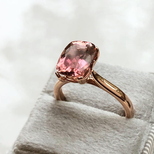 Natural Pink Tourmaline Rose Gold Ring