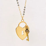 Key to Heart Necklace 14k Yellow Gold