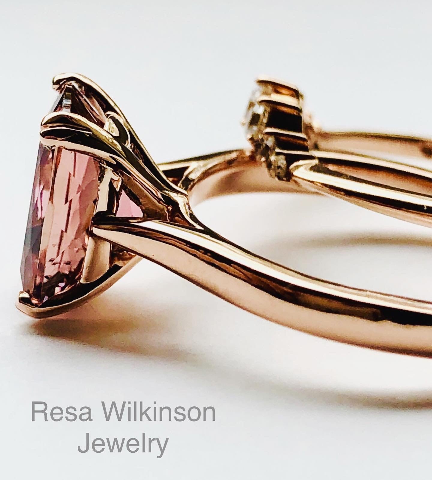 Natural Pink Tourmaline Rose Gold Ring