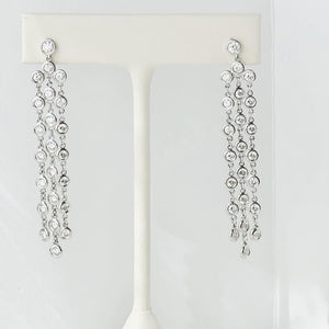 Diamond Bezel Chandelier Dangle Earrings 2.60 carats