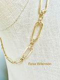 Gold Rectangular and Round Links Chain