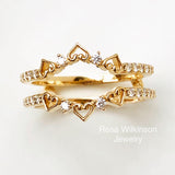 Heart and Diamonds Ring Enhancer Yellow Gold