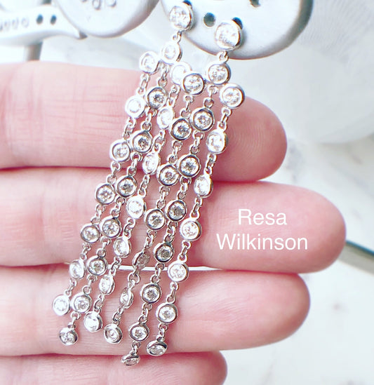 Diamond Bubbles Chandelier Dangle Earrings 2.60 carats