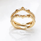 Heart and Diamonds Ring Enhancer Yellow Gold